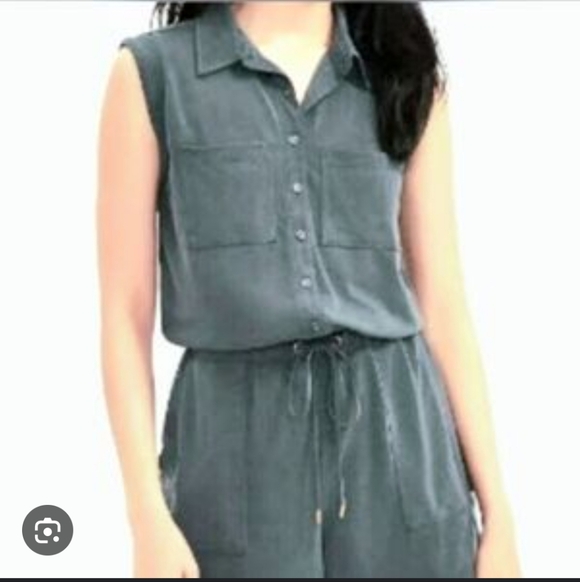 LOFT Pants - Women's NEW Lou & Grey Olive Green Romper Small